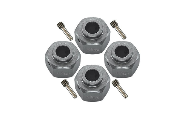 Axial SCX10 III Jeep Wrangler / Capra 1.9 UTB Aluminum Wheel Hex Adapters +3mm - 4Pc Set Silver