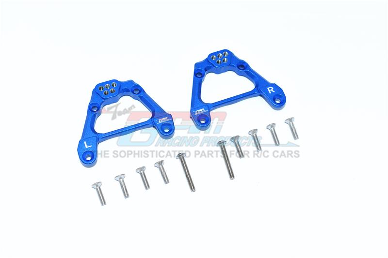 Axial SCX10 III Jeep JL Wrangler (AXI03007) Aluminum Adjustable Rear Damper Mount - 2Pc Set Blue