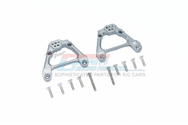 Axial SCX10 III Jeep JL Wrangler (AXI03007) Aluminum Adjustable Rear Damper Mount - 2Pc Set Gray Silver