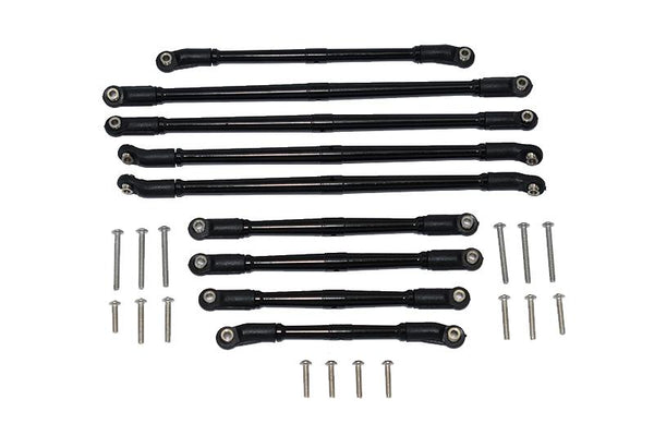 Axial 1/10 SCX10 III JT Gladiator (AXI03006) Aluminum Adjustable Tie Rods - 9Pc Set Black