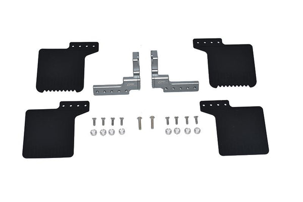 R/C Scale Accessories : Rear Mud Flap For Axial 1/10 SCX10 III Jeep Wrangler AXi03007 / Jeep Gladiator AXi03006 -24Pc Set Gray Silver