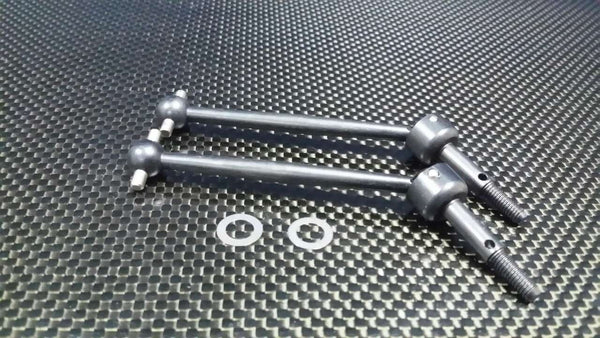 Tamiya DF-02 Steel Universal Swing Shaft (64mm CVD Design) With Washers - 1Pr Set Black