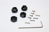 Traxxas Slash 4X4 / Craniac / Deegan 38 Fiesta Aluminum Hex Adaptor (6mm Thick) - 4 Pcs Black
