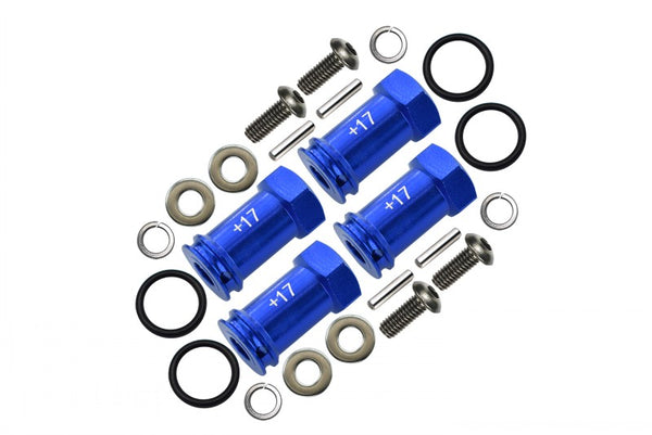 Traxxas Slash 4X4 Aluminum Hex Adaptor (+17mm) - 4 Pcs Set Blue