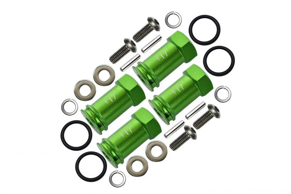 Traxxas Slash 4X4 Aluminum Hex Adaptor (+17mm) - 4 Pcs Set Green
