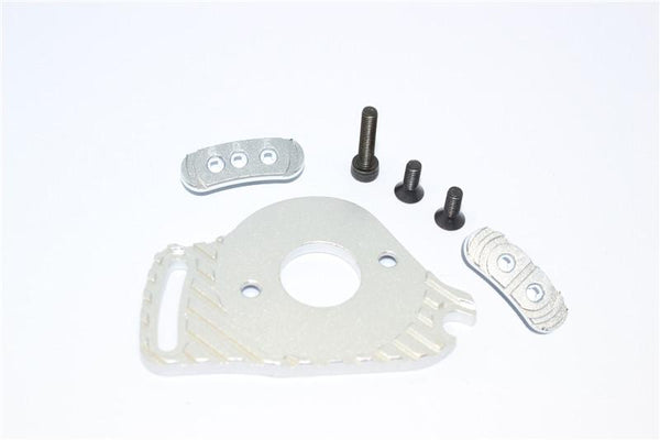 Traxxas Slash 4x4 Low-CG Version Aluminum Fixed Gear Adapter + Motor Heatsink Mount - 6Pc Set Silver