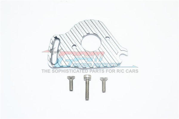 Traxxas Slash 4x4 LCG Aluminum Motor Plate With Heat Sink Fins - 1Pc Set Gray Silver