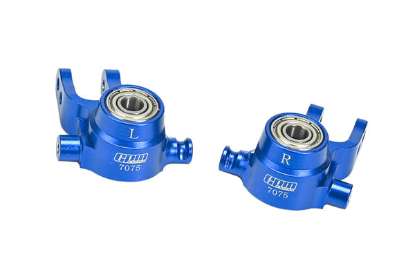 Aluminum 7075 Front Steering Blocks For Traxxas 1:10 SLASH 4X4 / NOS DEEGAN 38 / RUSTLER 4X4 / STAMPEDE 4X4 / HOSS 4X4 / FORD FIESTA ST RALLY Upgrade Parts - Blue