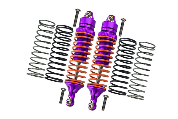 Traxxas Slash 4X4 / Stampede 4X4 / Rustler VXL / Craniac / Deegan 38 Fiesta Aluminum Rear Adjustable Spring Damper With Aluminum Ball Top & Ball Ends - 1Pr Set Purple (1.3mm, 1.5mm, 1.7mm Coil Spring & 4mm Thick Shaft)