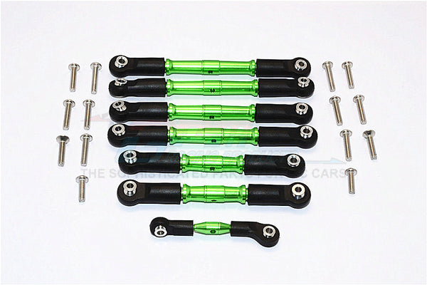 Traxxas Slash 4x4 Low-CG Version Aluminum Completed Tie Rod - 7Pcs Set Green