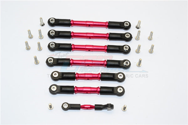 Traxxas Slash 4x4 Low-CG Version Aluminum Completed Tie Rod - 7Pcs Set Red
