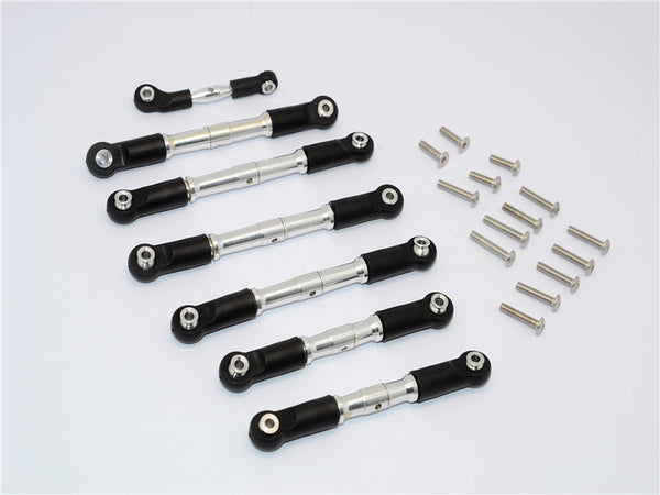 Traxxas Slash 4x4 LCG Aluminum Completed Tie Rod - 7Pcs Set Silver