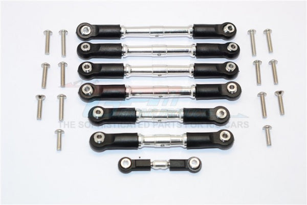 Traxxas Slash 4X4 & Telluride 4X4 Aluminum Completed Turnbuckles With Plastic Ball Ends - 7Pcs Set Silver