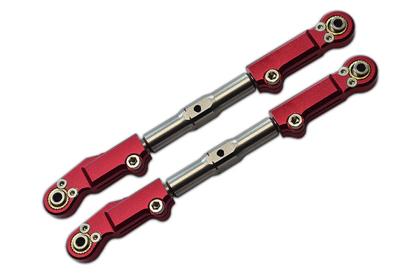 Traxxas 1/8 4WD Sledge Monster Truck 95076-4 Aluminum+Stainless Steel Rear Upper Arm Tie Rod - 2Pc Set Red