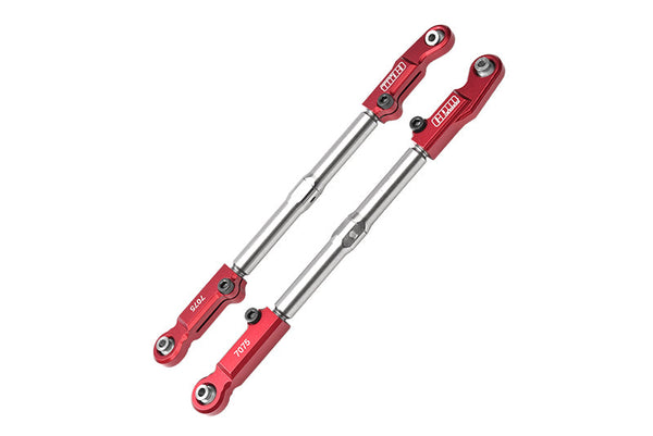 Aluminum 7075-T6 + Stainless Steel Rear Camber Links For Traxxas 1/8 4WD Sledge Monster Truck 95076-4 Upgrades - Red