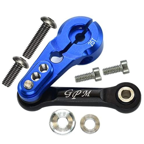 Aluminum 6061-T6 Tie Rod + 25T Servo Horn For Traxxas 1/8 4WD Sledge Monster Truck 95076-4 - 8Pc Set Blue