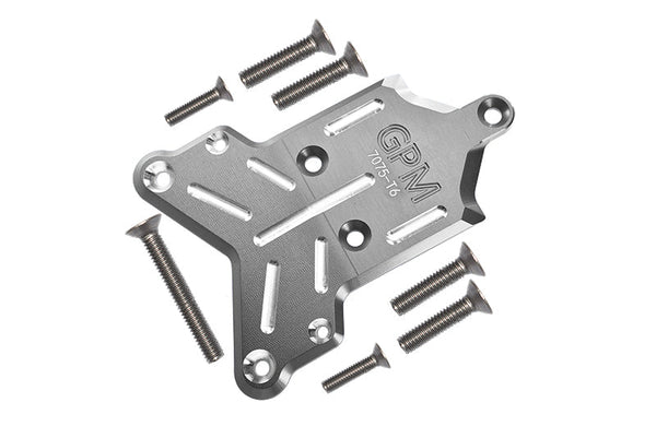 Aluminum 7075-T6 Front Chassis Protection Plate for Traxxas 1/8 4WD Sledge Monster Truck 95076-4 - 8Pc Set Silver