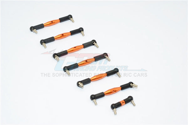 Team Losi Mini-T Aluminum Completed Tie Rod With Black Ball Ends - 7Pcs Set Orange