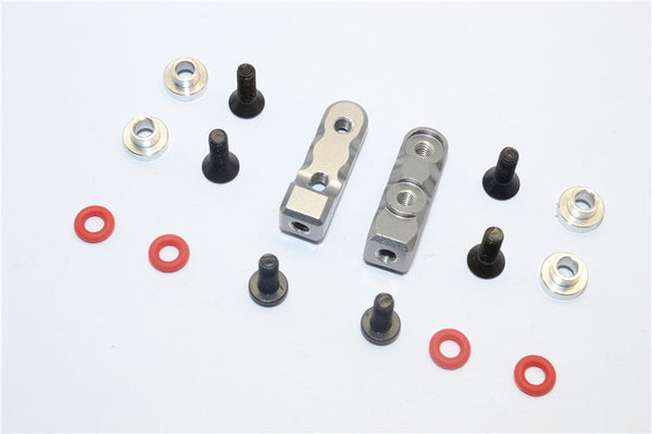 Aluminum Servo Mount (M3 Thread, Length 8.5mm) - 2Pcs Set Gray Silver