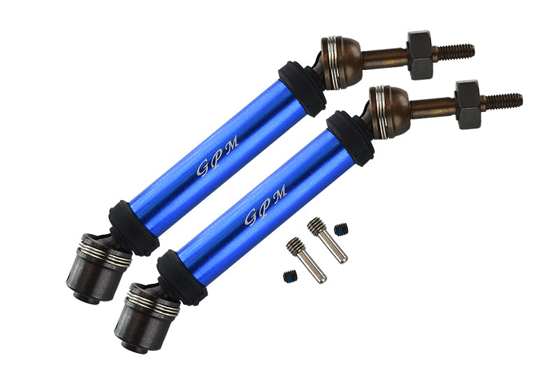 Traxxas Rustler 4X4 VXL (67076-4) / Hoss 4X4 VXL (90076-4) Harden Steel #45 Rear Axle CVD Drive Shaft With Alloy Body - 1 Pair Set Blue