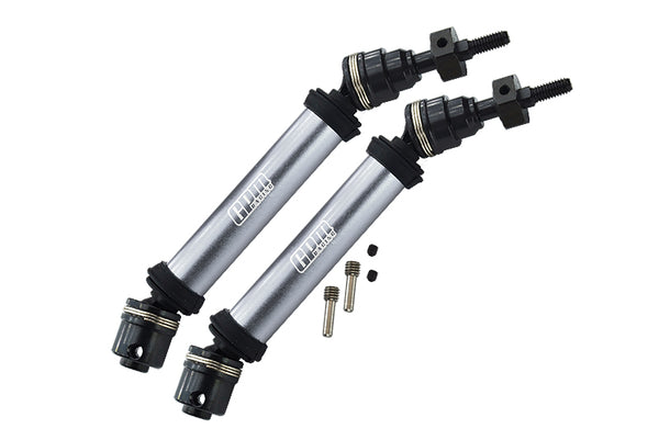Traxxas Rustler 4X4 VXL (67076-4) / Hoss 4X4 VXL (90076-4) Harden Steel #45 Front Axle CVD Drive Shaft With Alloy Body - 1 Pair Set Silver