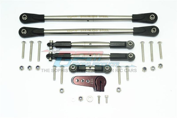 Losi 1/6 Super Baja Rey 4X4 Desert Truck Stainless Steel Adjustable Tie Rods With Aluminum Servo Horn - 29Pc Set Brown