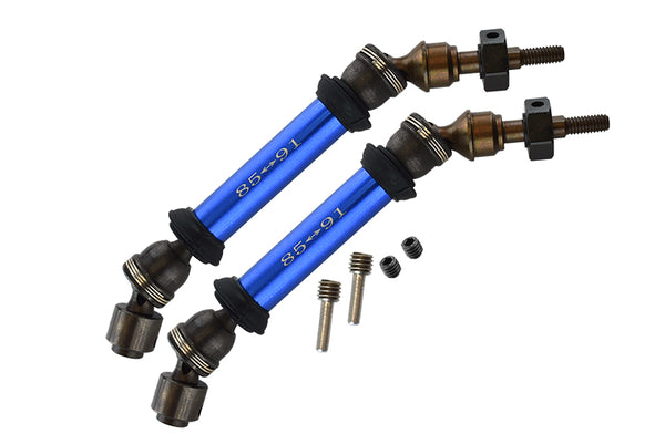 Traxxas Slash 4X4 Steel+Aluminum Front CVD Drive Shaft With 12mmX6mm Wheel Hex - 1Pr Set Blue
