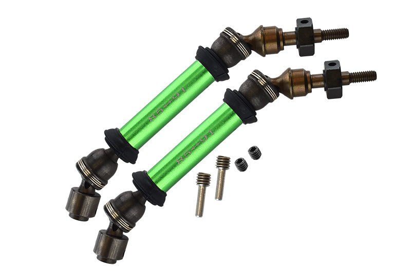Traxxas Slash 4X4 Steel+Aluminum Front CVD Drive Shaft With 12mmX6mm Wheel Hex - 1Pr Set Green