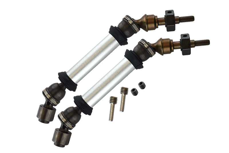 Traxxas Slash 4X4 Steel+Aluminum Front Cvd Drive Shaft With 12mmx6mm Wheel Hex - 1Pr Set Silver