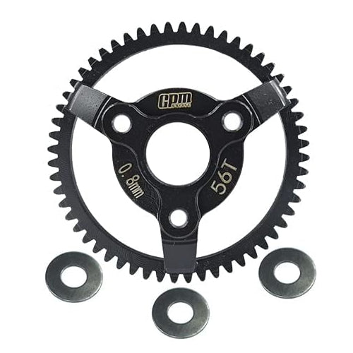 Carbon Steel Spur Gear (56T) For 1:10 Traxxas 2WD F-150 Raptor / Bandit XL-5 Buggy / Bandit VXL Buggy / Slash SCT / Slash VXL SCT - 4Pc Set Black