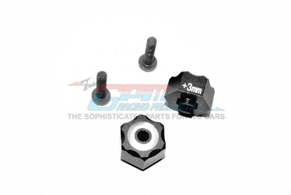 Traxxas LaTrax SST Aluminum Hex Adapter (+3mm) - 2Pcs Set Black