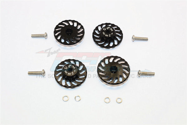 Traxxas LaTrax SST & LaTrax Teton Aluminum Wheel Hex Adapter +2mm With Brake Disk - 4Pcs Set Black
