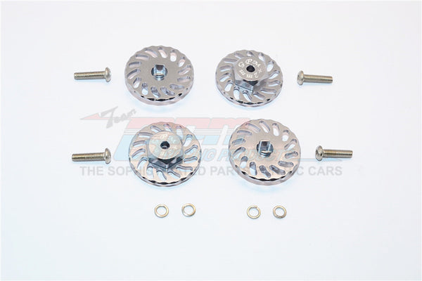 Traxxas LaTrax SST & LaTrax Teton Aluminum Wheel Hex Adapter +2mm With Brake Disk - 4Pcs Set Gray Silver