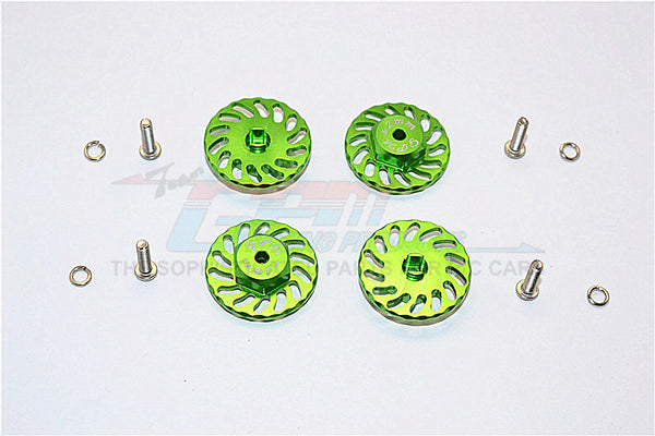 Traxxas LaTrax SST & LaTrax Teton Aluminum Wheel Hex Adapter +2mm With Brake Disk - 4Pcs Set Green