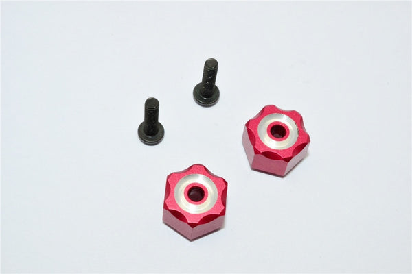 Traxxas LaTrax SST Aluminum Hex Adapter (+3mm) - 2Pcs Set Red