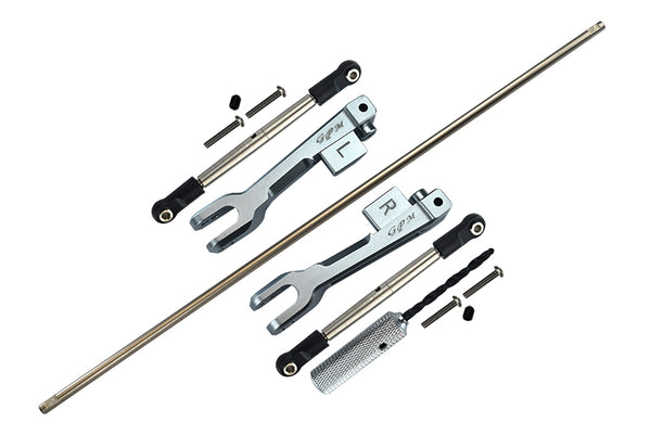 Traxxas Unlimited Desert Racer 4X4 (#85076-4) Spring Steel Rear Sway Bar & Aluminum Sway Bar Arm & Stainless Steel Linkage - 12Pc Set Gray Silver