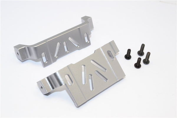 Gmade Sawback Aluminum Battery Holder - 2Pcs Set Gray Silver