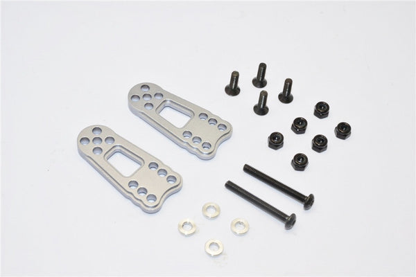 Gmade Sawback Aluminum Front/Rear Adjustable Shock Stay - 2Pcs Set Gray Silver