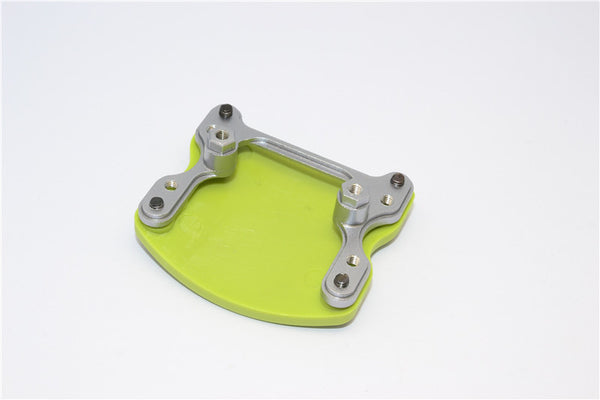 Gmade Sawback Aluminum+Plastic Front/Rear Skid Plate Mount - 1 Set Gray Silver