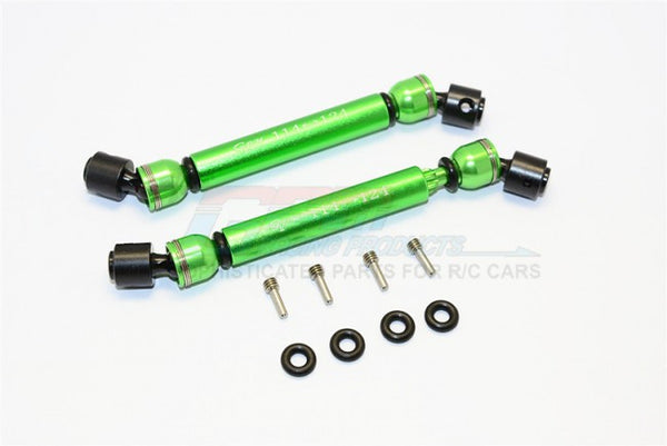 Gmade Sawback GS01 & Sawback 4LS Steel+Aluminum Front & Rear Main Drive Shaft (114mm-124mm) - 1Pr Set Green