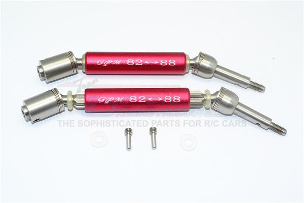Traxxas XO-01 Supercar Stainless Steel 304 + Aluminum Rear CVD Drive Shaft - 1Pr Set Red