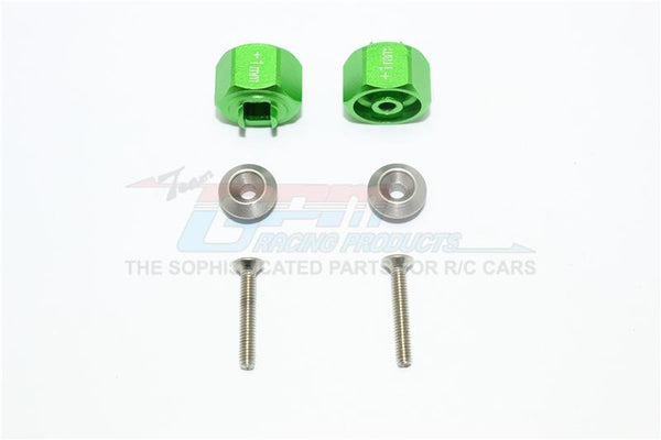 Tamiya T3-01 Dancing Rider Trike Aluminum Wheel Hex Adapter (+1mm) - 1Pr Set Green