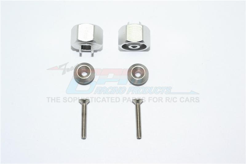 Tamiya T3-01 Dancing Rider Trike Aluminum Wheel Hex Adapter (+1mm) - 1Pr Set Silver