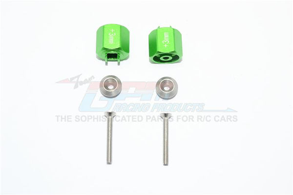 Tamiya T3-01 Dancing Rider Trike Aluminum Hex Adapter (+3mm) - 6Pc Set Green