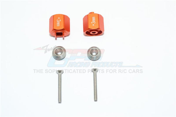 Tamiya T3-01 Dancing Rider Trike Aluminum Hex Adapter (+3mm) - 6Pc Set Orange