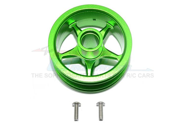 Tamiya T3-01 Dancing Rider Trike Aluminum Front Wheel (5 Poles Design) - 1Pc Set Green