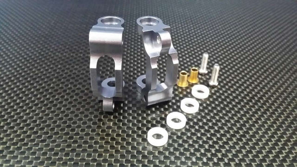 Tamiya TA02 Aluminum Front/Rear C-Hub With Bushing Bearing - 1Pr Gray Silver
