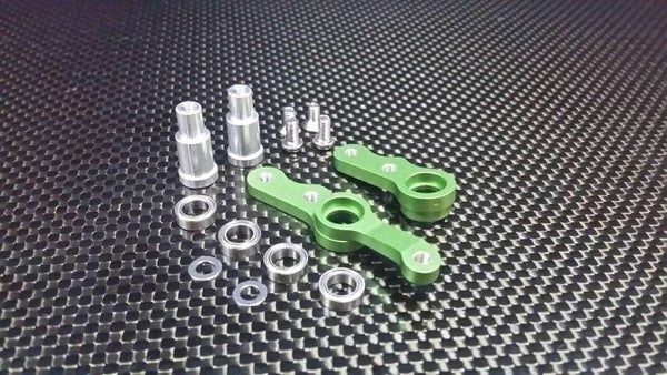 Tamiya TA02 Aluminum Steering Assembly With Bearings - 1 Set Green