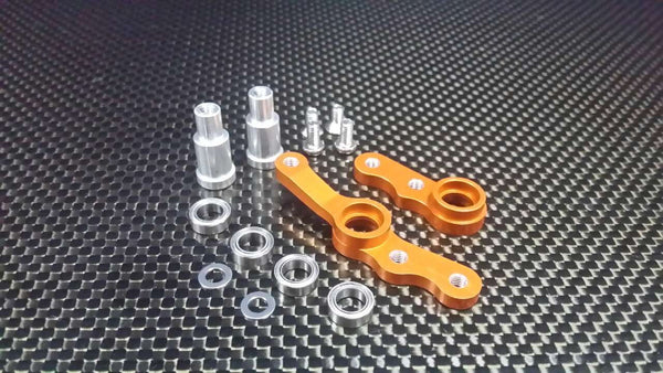 Tamiya TA02 Aluminum Steering Assembly With Bearings - 1 Set Orange