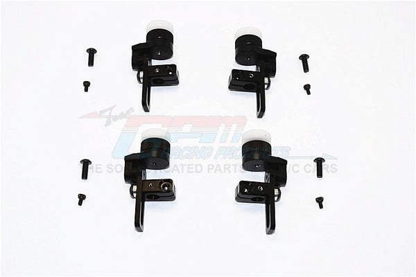 Tamiya TA02T Aluminum Front & Rear Body Post Mount With 12mm Magnet - 4Pcs Set Black